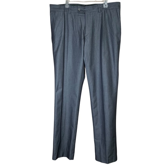 Zara Man Dress Pants Slacks Deluxe Sz 38 Dark Gray Suit Separate Flat Front NEW - Picture 1 of 9